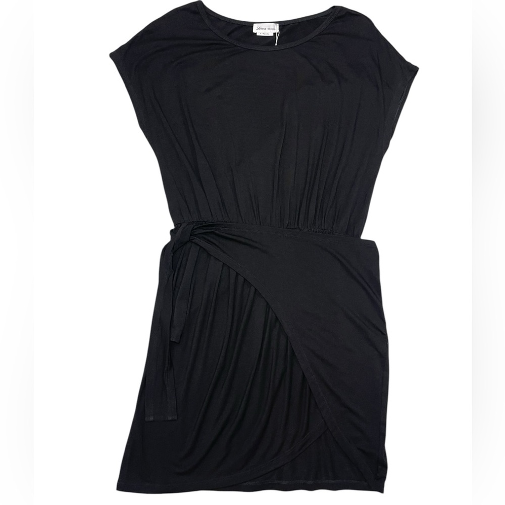 Lovers & Friends Tarin Mini Black Dress Tie Waist Short Sleeve Size Medium NEW - Picture 3 of 15